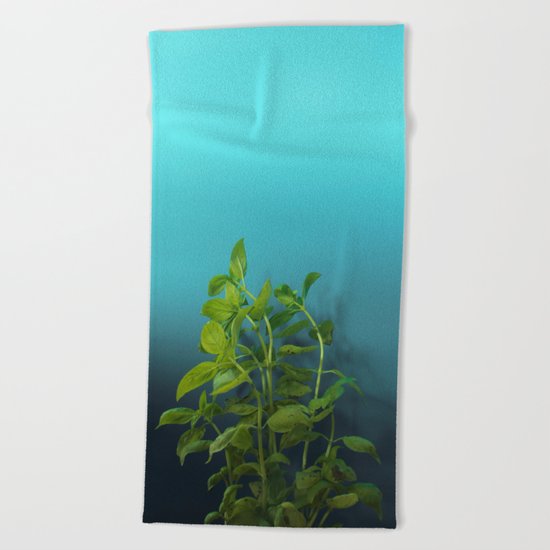 Shy and charming basil Beach Towel