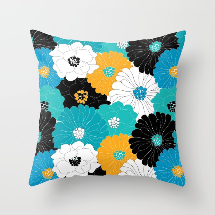 color flower Throw Pillow