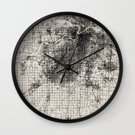 Overland Park, USA - city map drawing Wall Clock