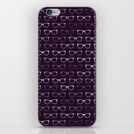 Purple Hipster Glasses Pattern iPhone Skin