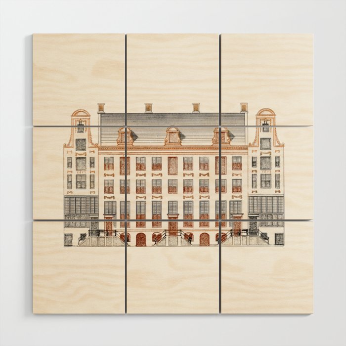 Amsterdam Canal Houses on the Keizersgracht. Souvenir Travel Sticker Magnet Wood Wall Art
