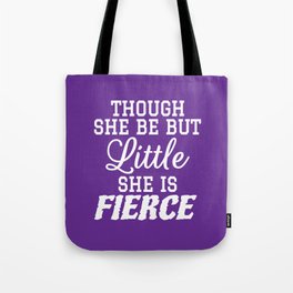 Little & Fierce (Purple) Tote Bag
