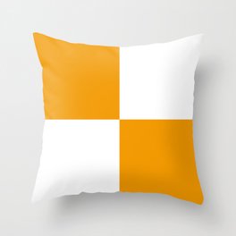 Four Squares (Classic Orange & White Pattern) Throw Pillow