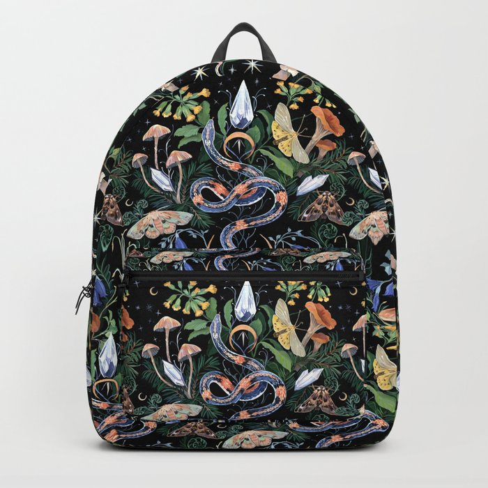 Mushroom Snake Crystals Garden Backpack