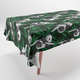 Panda cubs on dark green Tablecloth