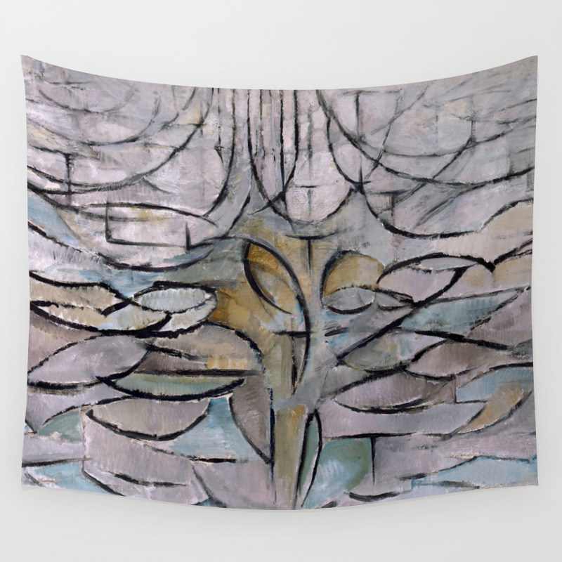 Piet Mondrian Flowering Apple Tree Abstract Painting Wall