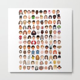 Movie Characters Heads Metal Print | Caricatures, People, Moviecartoons, Filmcharacters, Moviecharacters, Digital, Painting, Movies & TV, Famousfaces, Illustration 