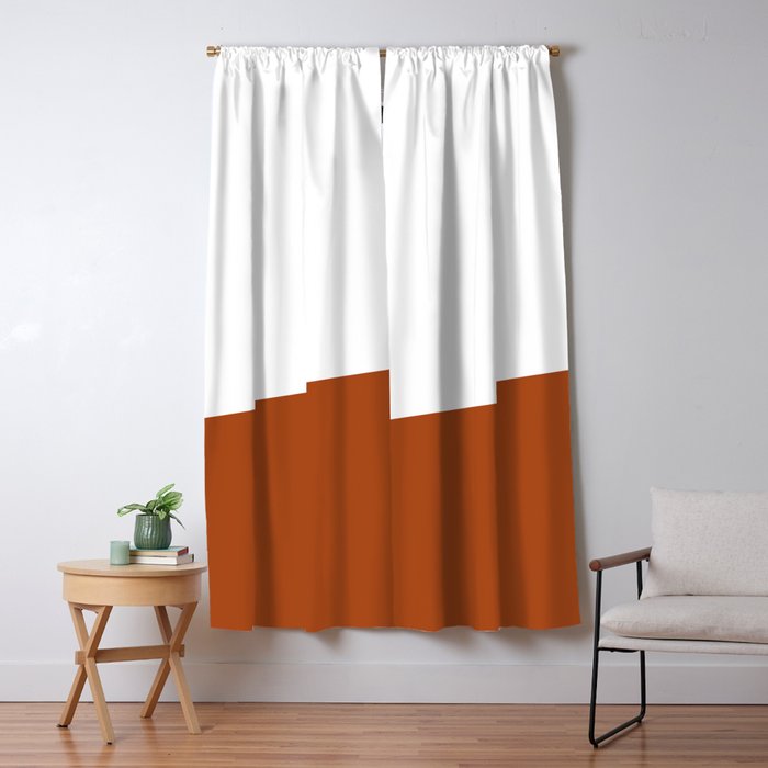 Stripe Block (burnt orange/white) Blackout Curtain by Design Minds Boutique Society6