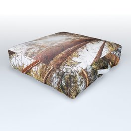 low angle view of tree  Outdoor Floor Cushion | Wood Material, Growth, Forest, Tall High, Digital Manipulation, Woodland, Oaktree, Sequoiatree, Directlybelow, Lensflare 