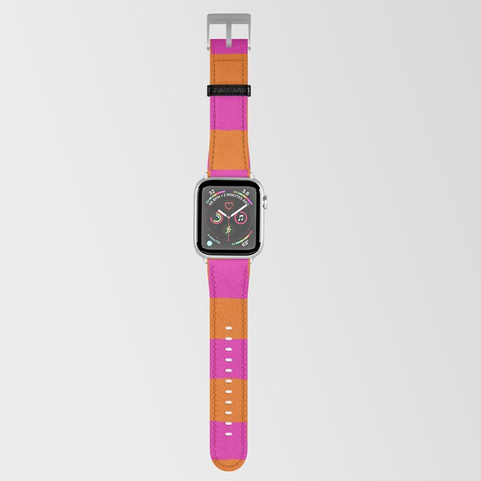 Bold Orange and Pink Checker Pattern Apple Watch Band