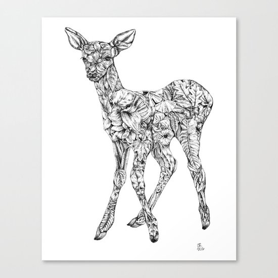 Leafy Deer Canvas Print