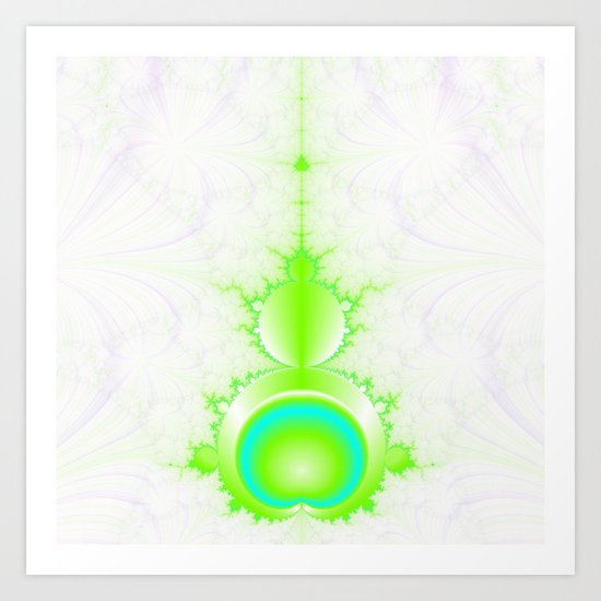 Mandelbrot in Green and Blue Art Print