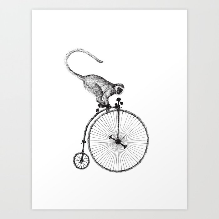 bike monkey 1 Art Print
