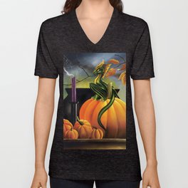Pumpkin Dragon V Neck T Shirt