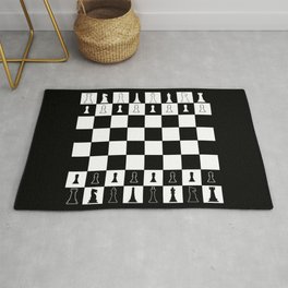 Chess Board Layout Area & Throw Rug