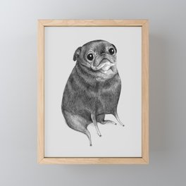 Sweet Black Pug Framed Mini Art Print