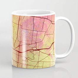Melbourne Australia Street Map Yellow Pink Coffee Mug