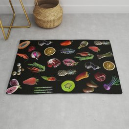 Fruit and Vegetable Collage Area & Throw Rug