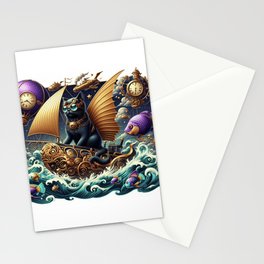 Onyx Takes to the High Seas Stationery Cards