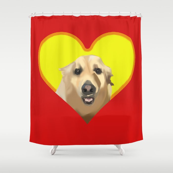 Retriever Love Novelty Dog Heart Of, Novelty Shower Curtain