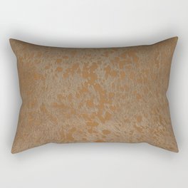 Scandinavian Modern Cowhide Spotted Golden Brown Rectangular Pillow