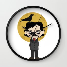 Cute Edgar Allan Poe Wall Clock