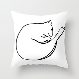 Sleeping Cat Throw Pillow