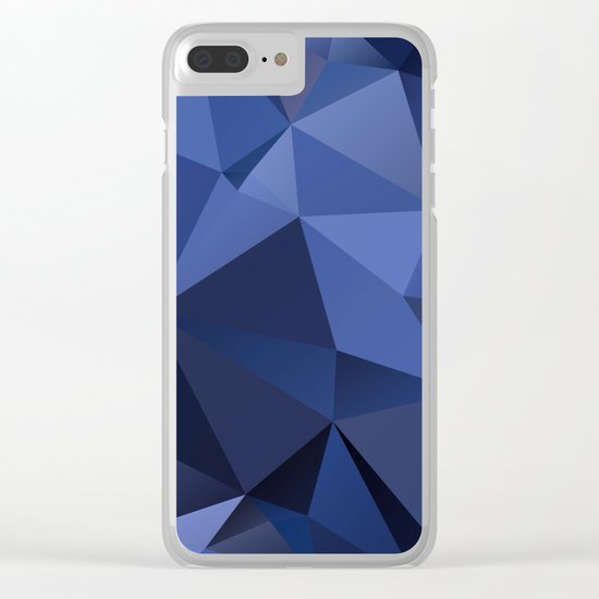 Abstract of triangles polygon in navy blue colors Clear iPhone Case