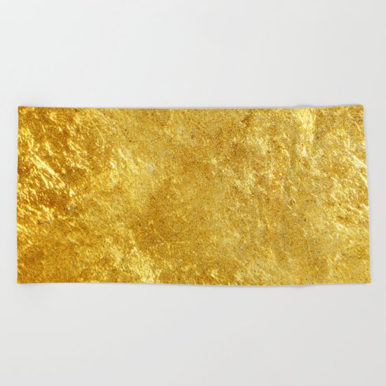 Golden Texture #lifestyle #society6 Beach Towel