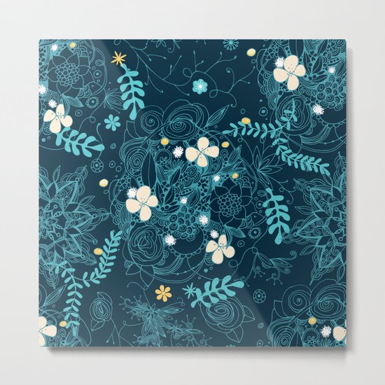 Dark floral delight Metal Print