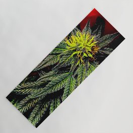 Lady Cannabis in Red Yoga Mat