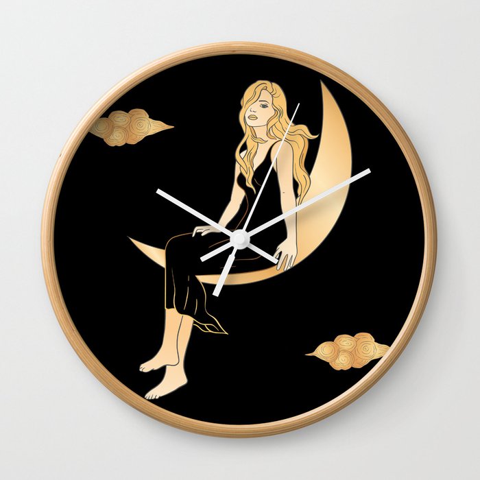 rest in the moon Wall Clock