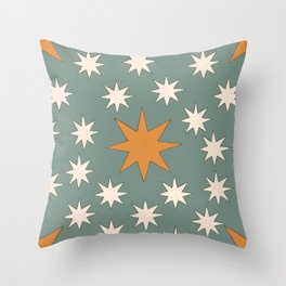 Sun and Stars Pattern Tarot Style Illustration Throw Pillow