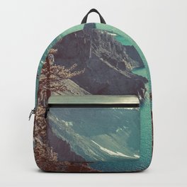 Vintage Blue Crater Lake and Trees - Nature Photography Backpack | Woods, Pine, Forest, Vintage, Trees, Wilderness, Oregon, Nature, Retro, Canada 