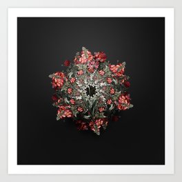 Vintage Corn Lily Flower Wreath on Wrought Iron Black Art Print