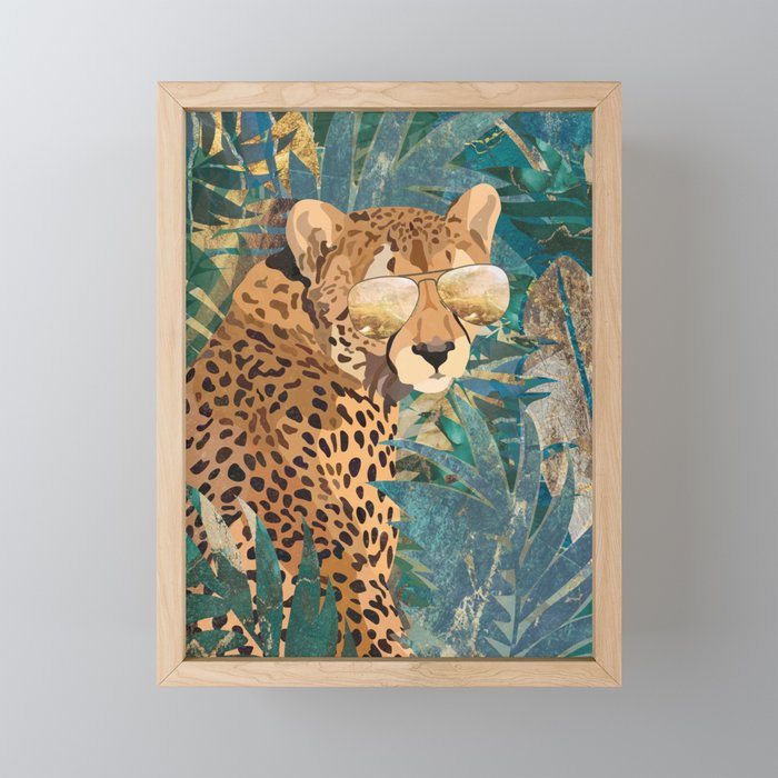 Cheetah on holiday in the Amazon Jungle Framed Mini Art Print