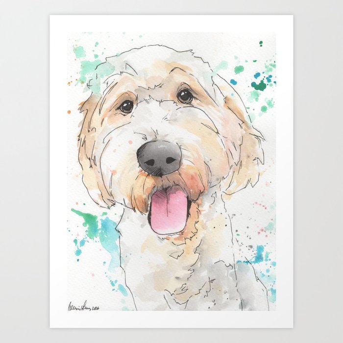 Labradoodle Original Artwork Art Print