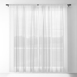 Herringbone_Small Scale_Black + White Sheer Curtain