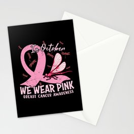 In October We Wear Pink Breast Cancer Stationery Card