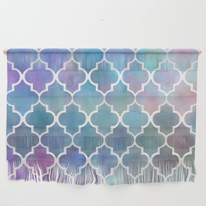 Colorful Watercolor Moroccan Pattern Wall Hanging