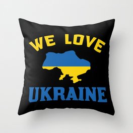 We Love Ukraine Throw Pillow