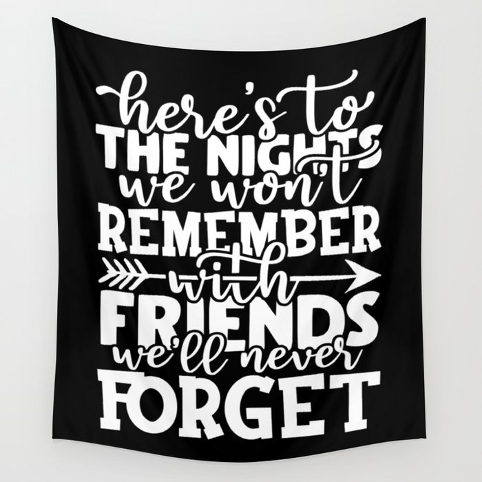 Friendship Camping Adventure Quote Typographic Wall Tapestry