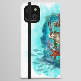 Turtle and Sea iPhone Wallet Case