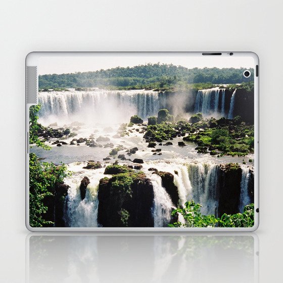 Brazil Photography - Beautiful Waterfall Surrounded By The Jungle Laptop & iPad Skin