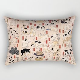 Cats for the Stations of the Tokaido Road prints 1, 2, & 3 cat art portrait Rectangular Pillow