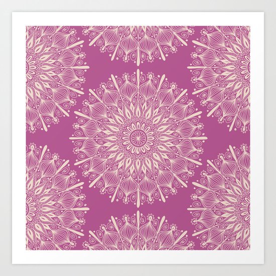 Vintage Mandala-Purply Art Print
