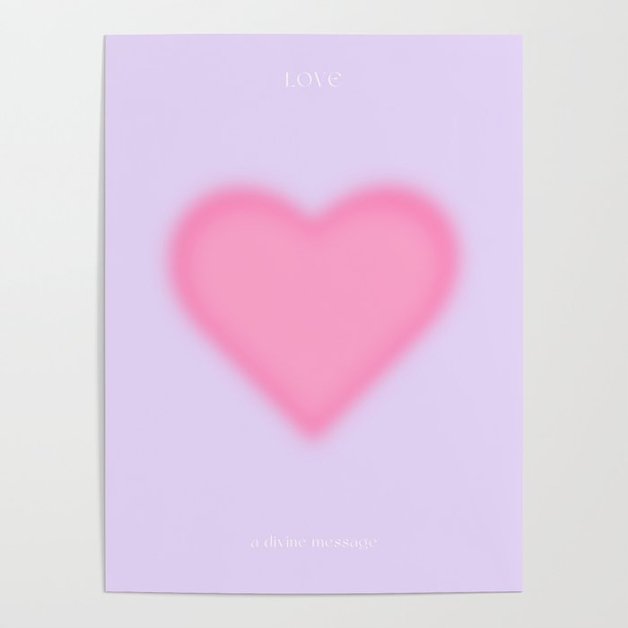 Lavender Heart Aura - Love Poster