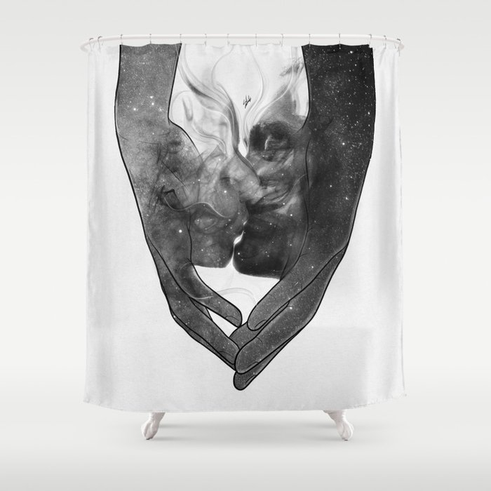 The kissing touch. Shower Curtain