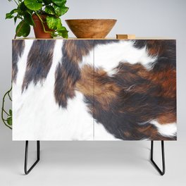 Kisses From The West Ver 2 - Faux Cowhide Print Credenza