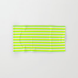 [ Thumbnail: Yellow, Green, and Lavender Colored Lines/Stripes Pattern Hand & Bath Towel ]